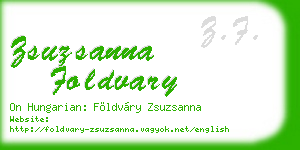 zsuzsanna foldvary business card