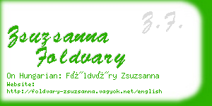 zsuzsanna foldvary business card